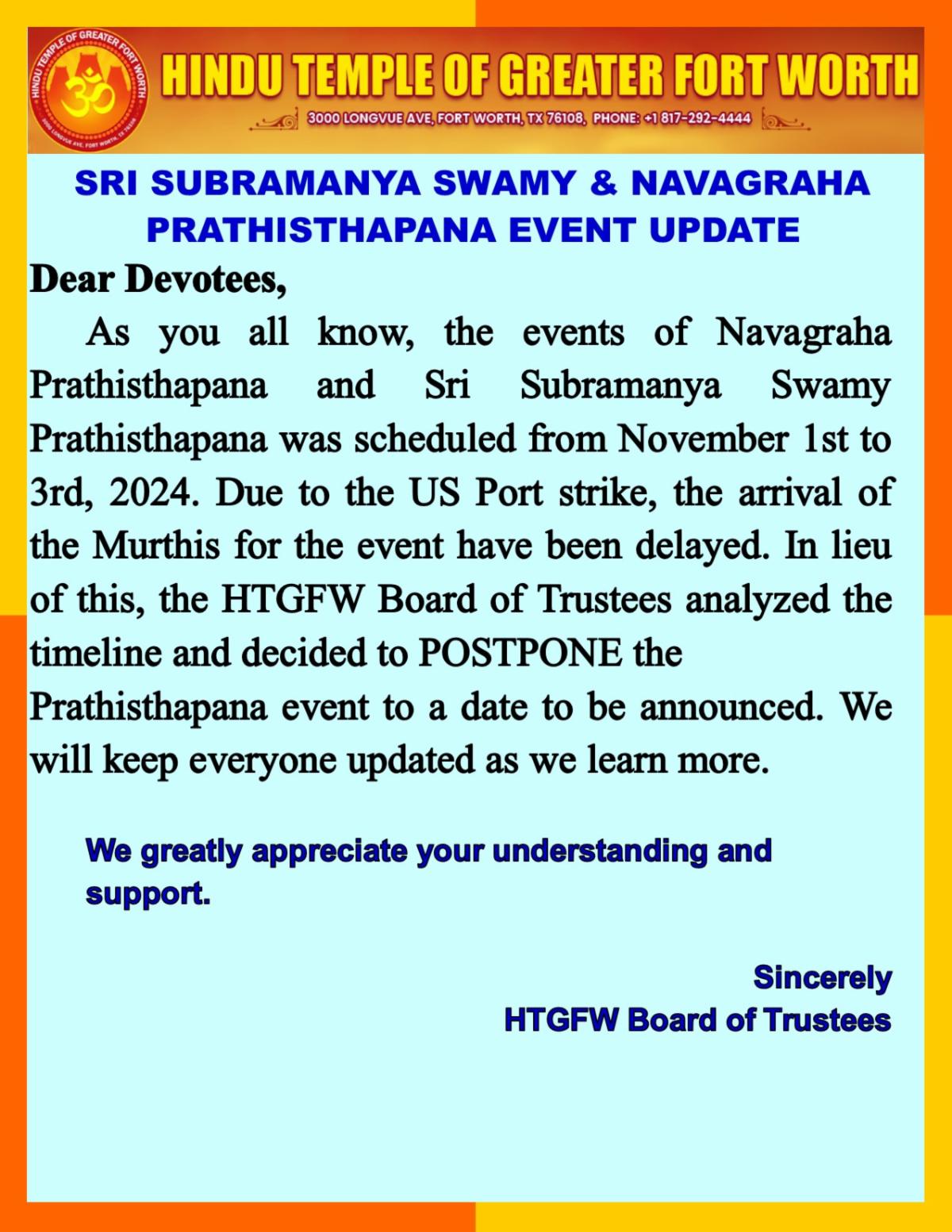 Sri Subrahmanya Swamy and  Navagraha Prathishta